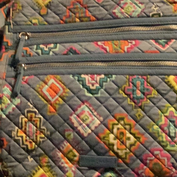 Vintage Vera Bradley triple zip hipster crossbody, painted medallions. Bag only. - Picture 6 of 6